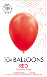 Ballon ø 30 cm, 10 stk. Rød