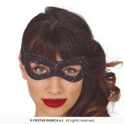 Sort glittermaske