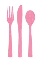 Plastikbestik - Pink 18 stk.