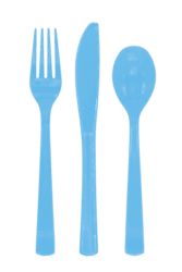 Plastikbestik - Lyseblå 18 stk.