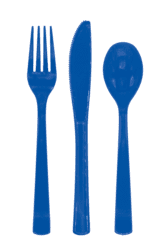 Plastikbestik - Blå 18 stk.
