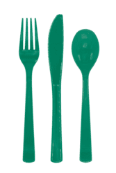 Plastikbestik - Grøn 18 stk.