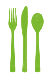 Plastikbestik - Lime grøn 18 stk.