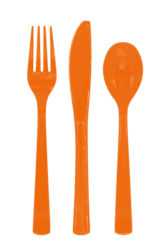Plastikbestik - Orange 18 stk.