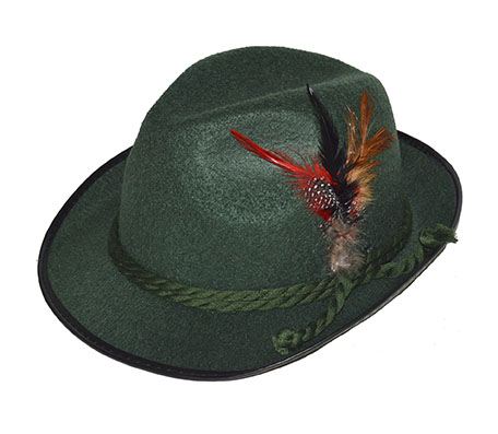 Tyroler Hat grøn med fjer