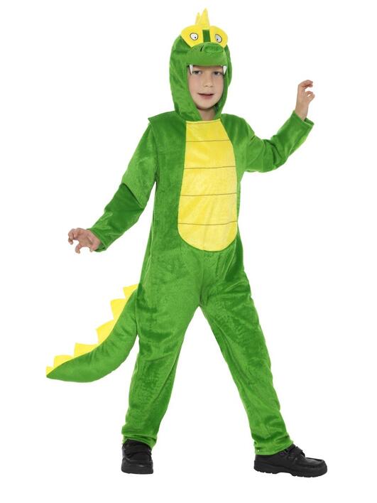 Grøn krokodille heldragt til børn