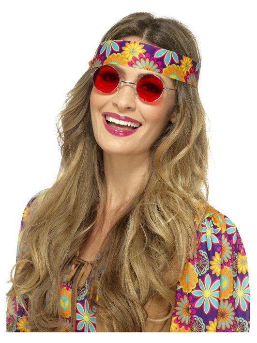 Hippie briller rød glas