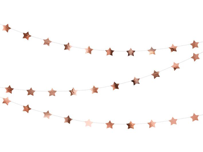 Guirlande Rose guld (kobber) stjerner