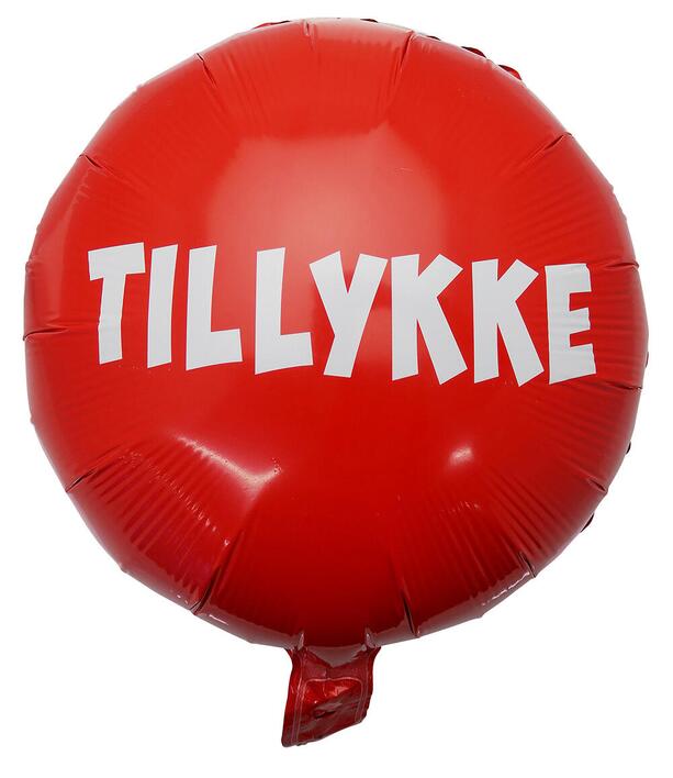 Folieballon Tillykke Rød