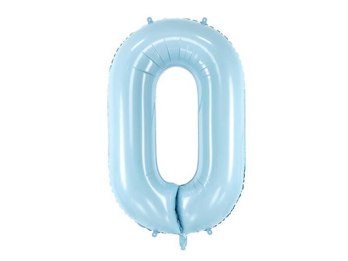 Lys Blå talballon nr 0 - 9 - 86 cm høje