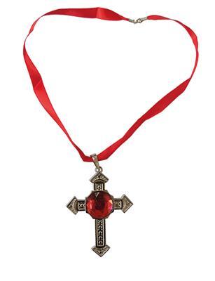 Gotisk Smykke kors med rubin