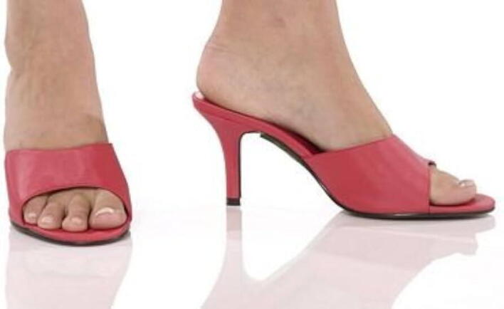 Røde slides sko
