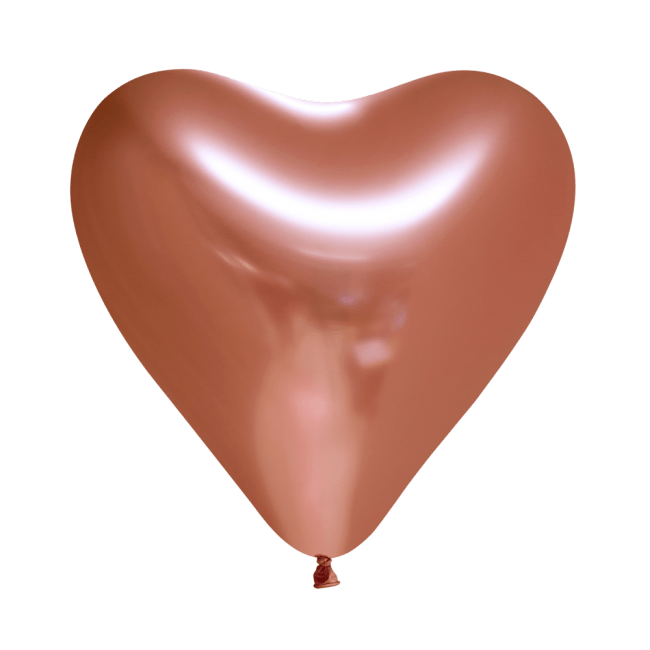 Ballon Hjerte Mirror kobber 6 stk
