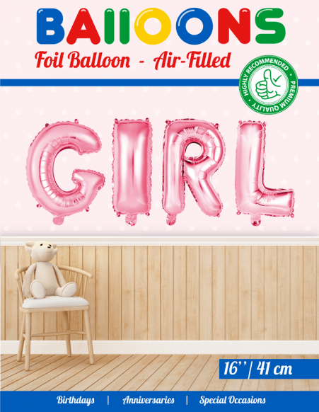 Folie ballon GIRL 41 cm