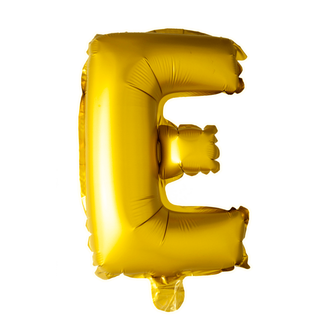 Folieballon bogstav E i guld