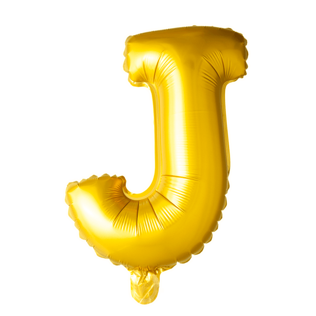 Folieballon bogstav J i guld