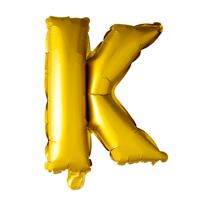 Folieballon bogstav K i guld