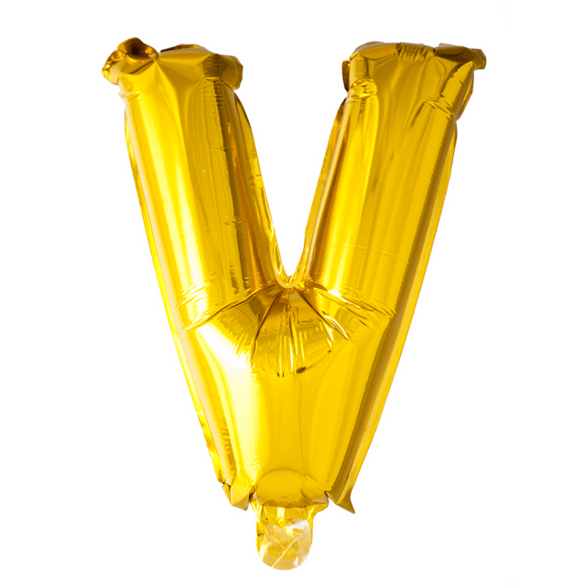 Folieballon bogstav V i guld