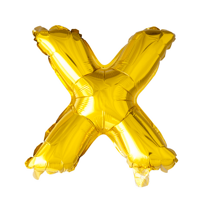 Folieballon bogstav X i guld