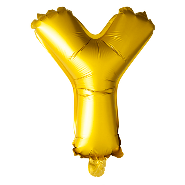 Folieballon bogstav Y i guld