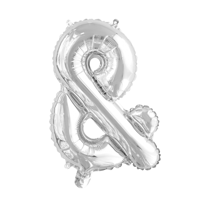 Folieballon Bogstav & i sølv