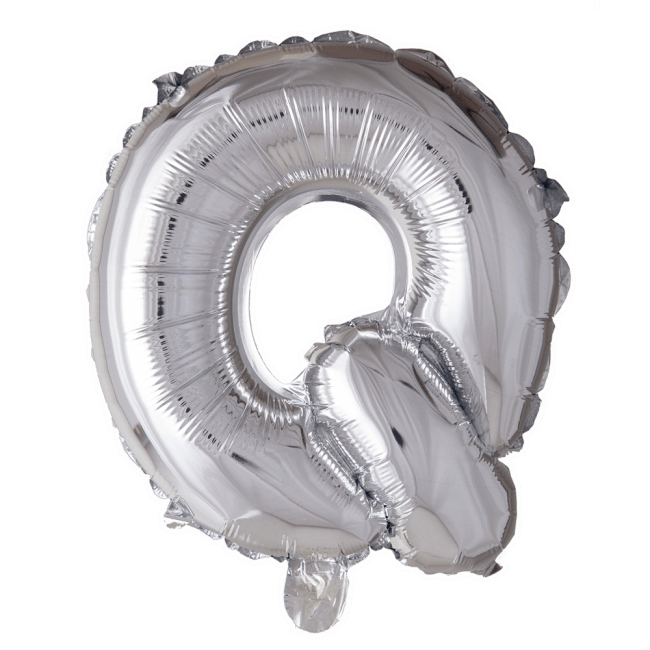 Folieballon bogstav Q i sølv
