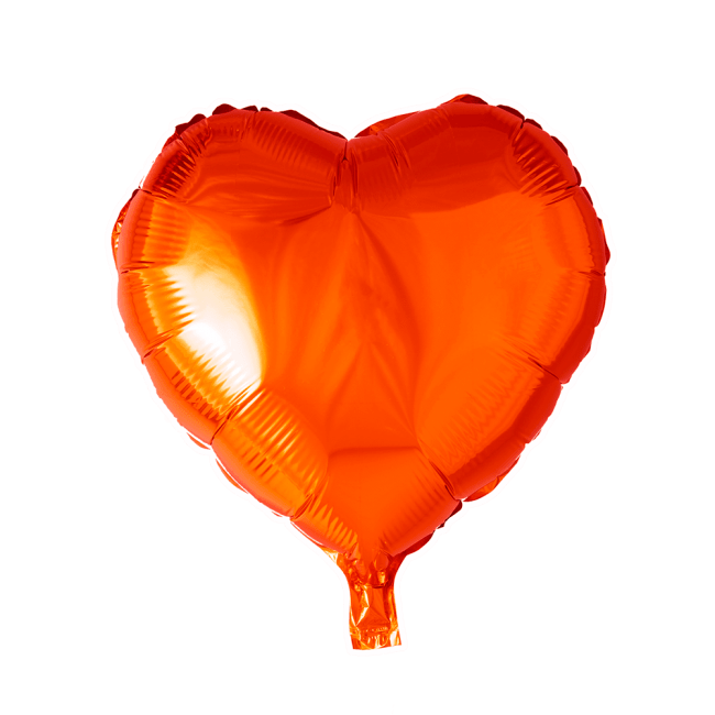 Folie ballon Hjerte 46 cm ORANGE