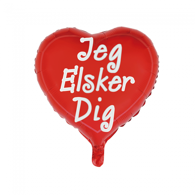 Folie ballon Hjerte 46 cm JEG ELSKER DIG