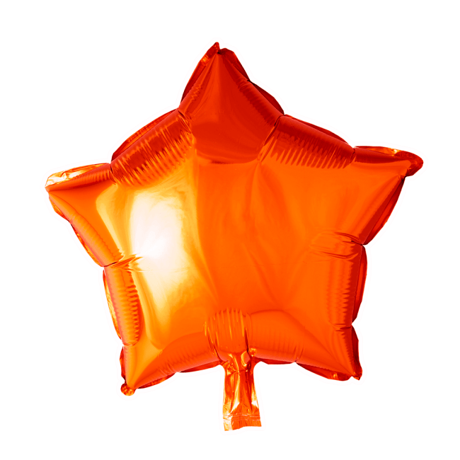 Folieballon Stjerne ORANGE 46 cm