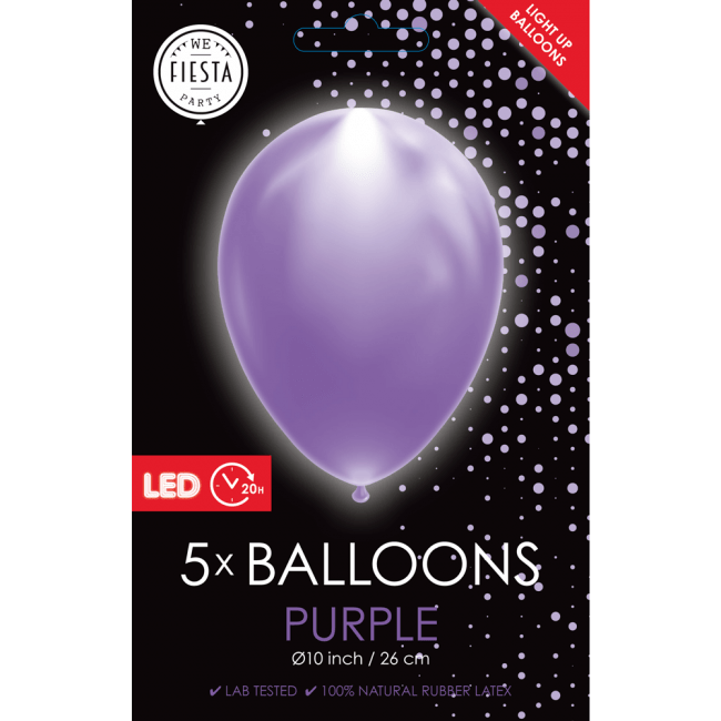 Balloner med LED Lys i Lilla