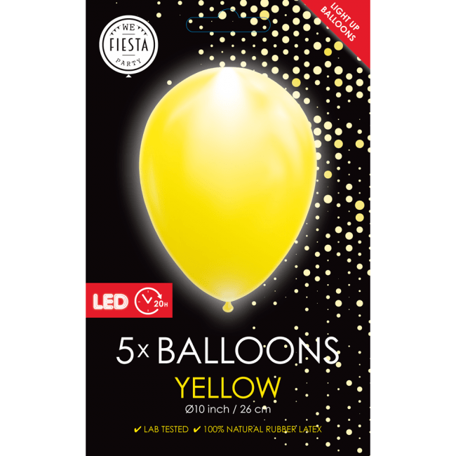 Balloner med LED Lys i Gul