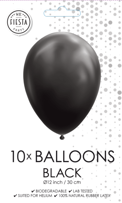 Balloner i Sort 10 stk