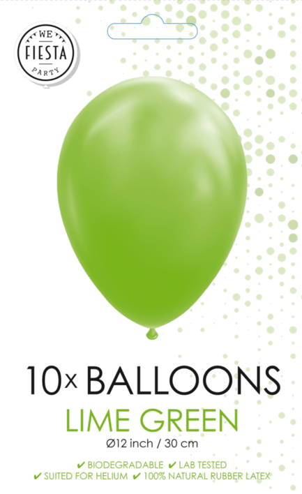 Balloner i Limegrøn 10 stk