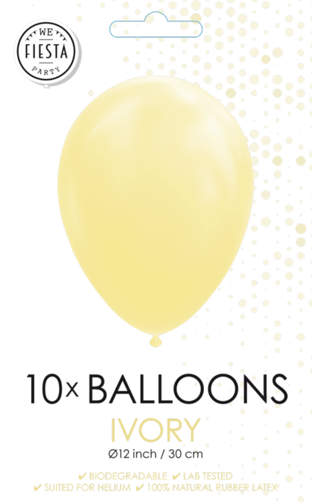 Balloner i Elfenben 10 stk