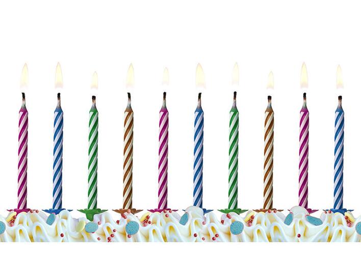 Fødselsdagslys i Mix farve 10 stk