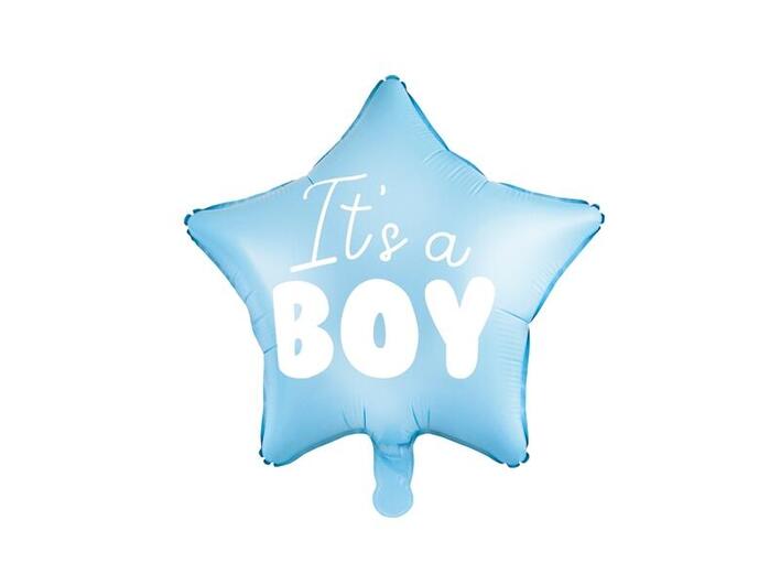 its a Boy folieballon stjerne i lyseblå