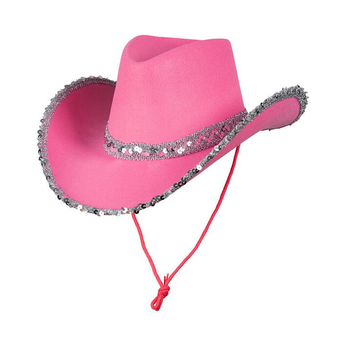 Cowboyhat i Pink med palietter