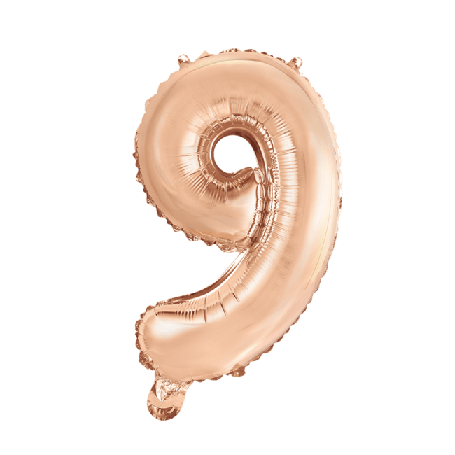 Folieballon 9 - Rosegold 41 cm