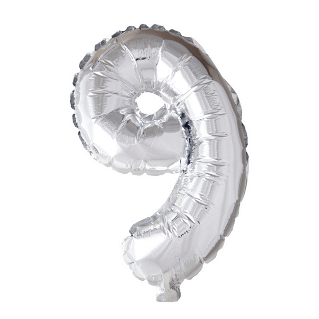 Folieballon 9 - Sølv 41 cm