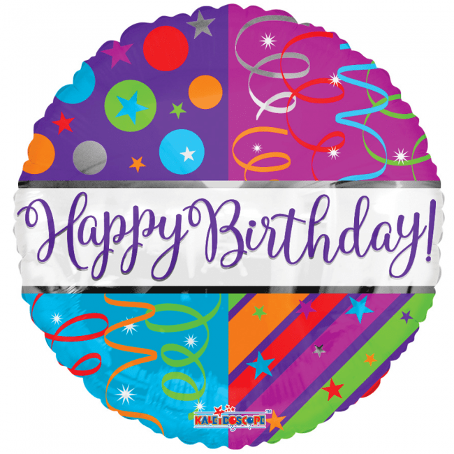 Happy Birthday rund folieballon