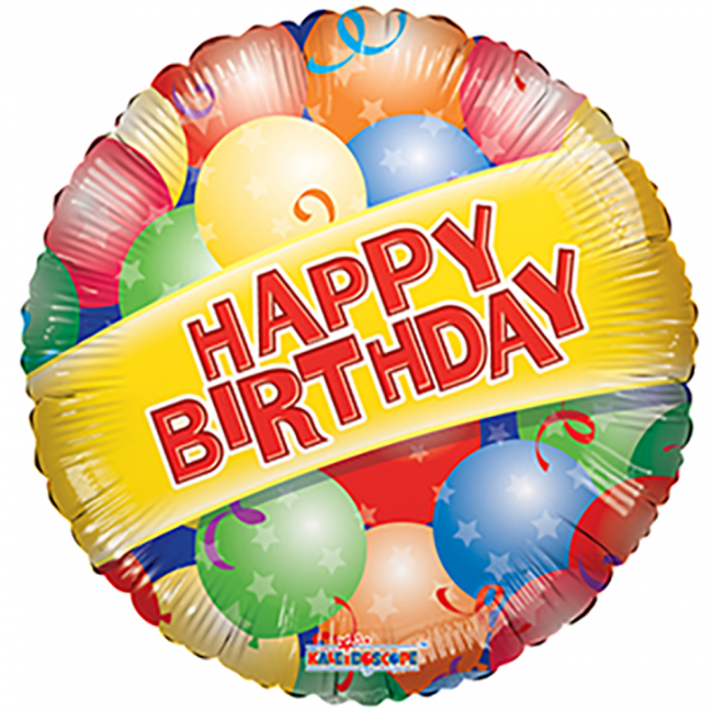 Happy Birthday folieballon med ballonprint