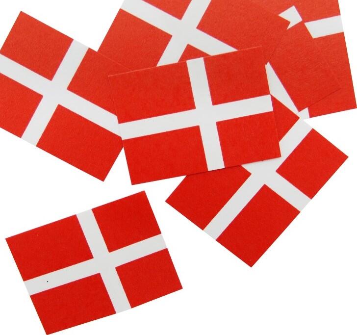 Danmark strø flag 150 stk