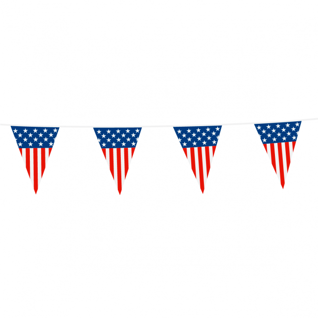 USA flagguirlande spidsflag 10m