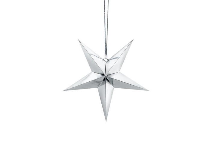 Sølv stjerne 30 cm