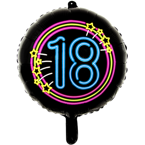 18 år Folieballon SORT