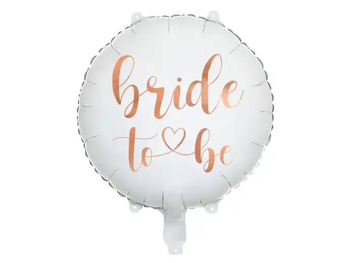 Bride to be folieballon i hvid