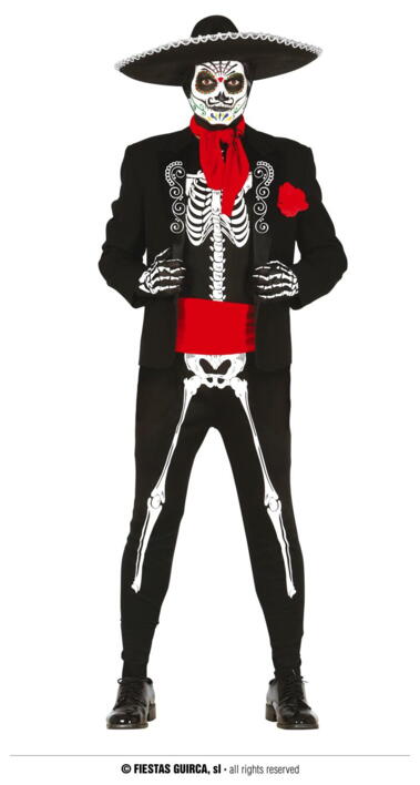 Mexicansk skelet kostume