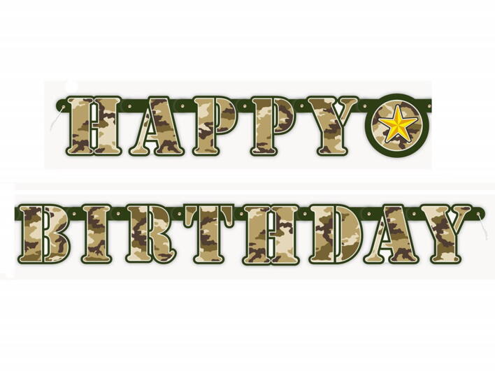 Camouflage banner"Happy birthday"