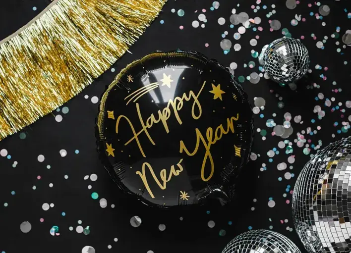 Happy New Year sort folieballon
