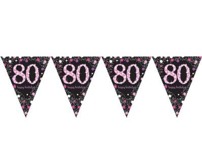 80 år Flagbanner - Sparkling pink